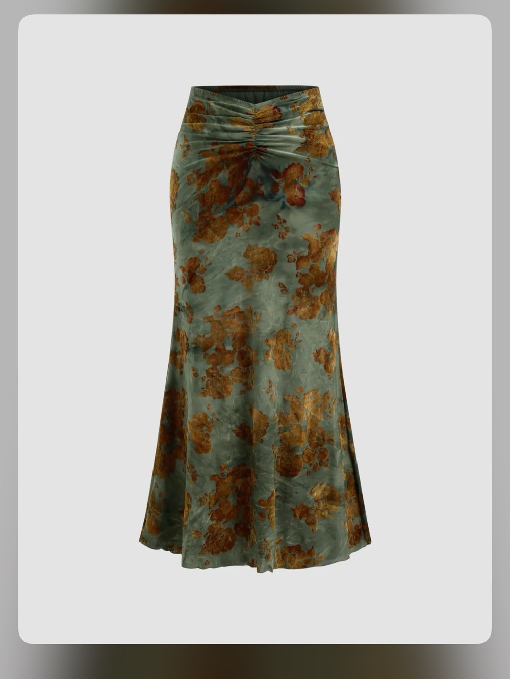 Cider MID RISE FLORAL RUCHED MAXI MERMAID SKIRT XL WC11-26